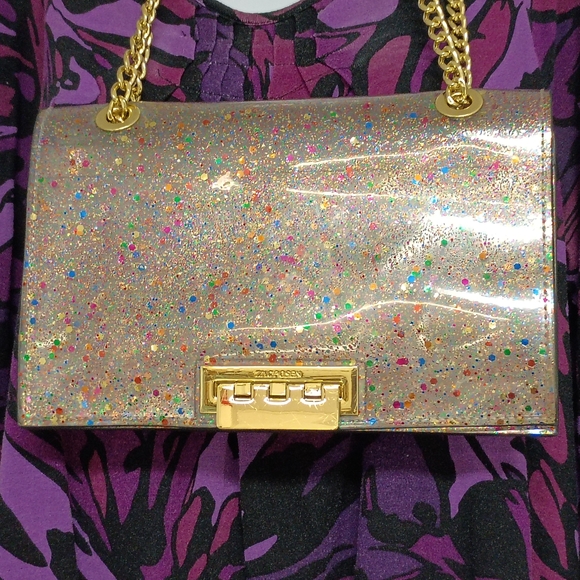 ❤️ZAC POSEN Earthette Pearl Clear Confetti Shoulder Crossbody Purse - Picture 4 of 8